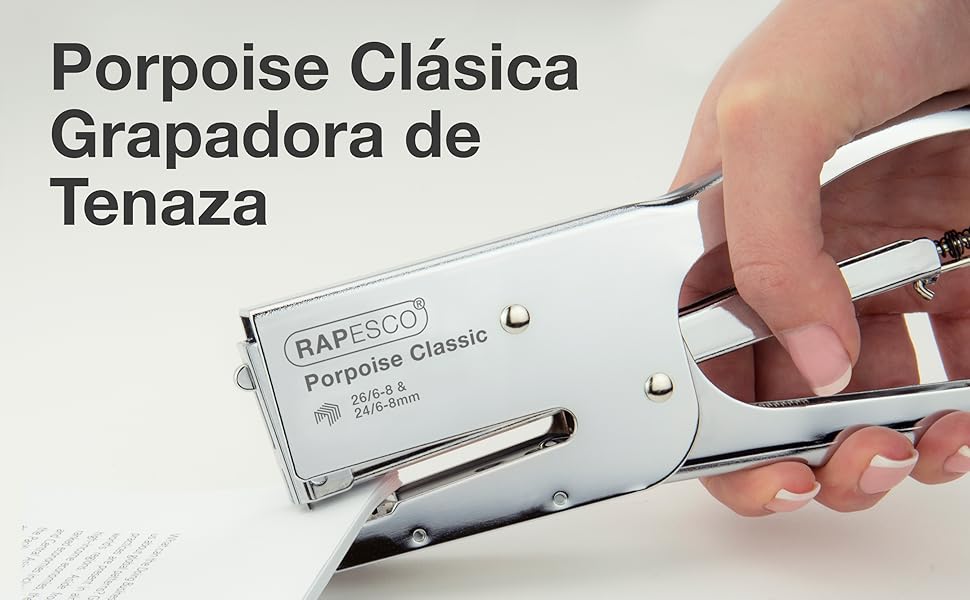 1298A Porpoise Grapadora de Tenaza con 10.000 Grapas Tipo 26/8 mm