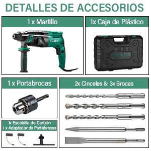 Taladro Percutor con cable SDS Plus 950W STANEW