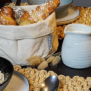 Vesper Znüni - Mesa de comedor, diseño rústico, decoración de tela de algodón