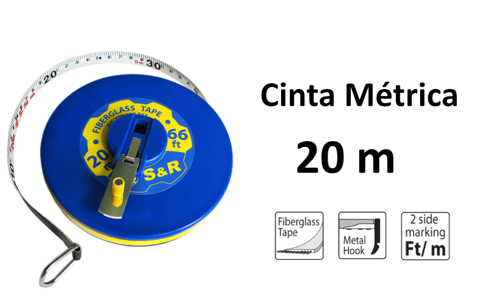 Cinta Métrica - Fléxometro 20M /66 FT de doble cara