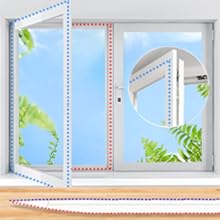 Identifique los lados del precinto para ventanas