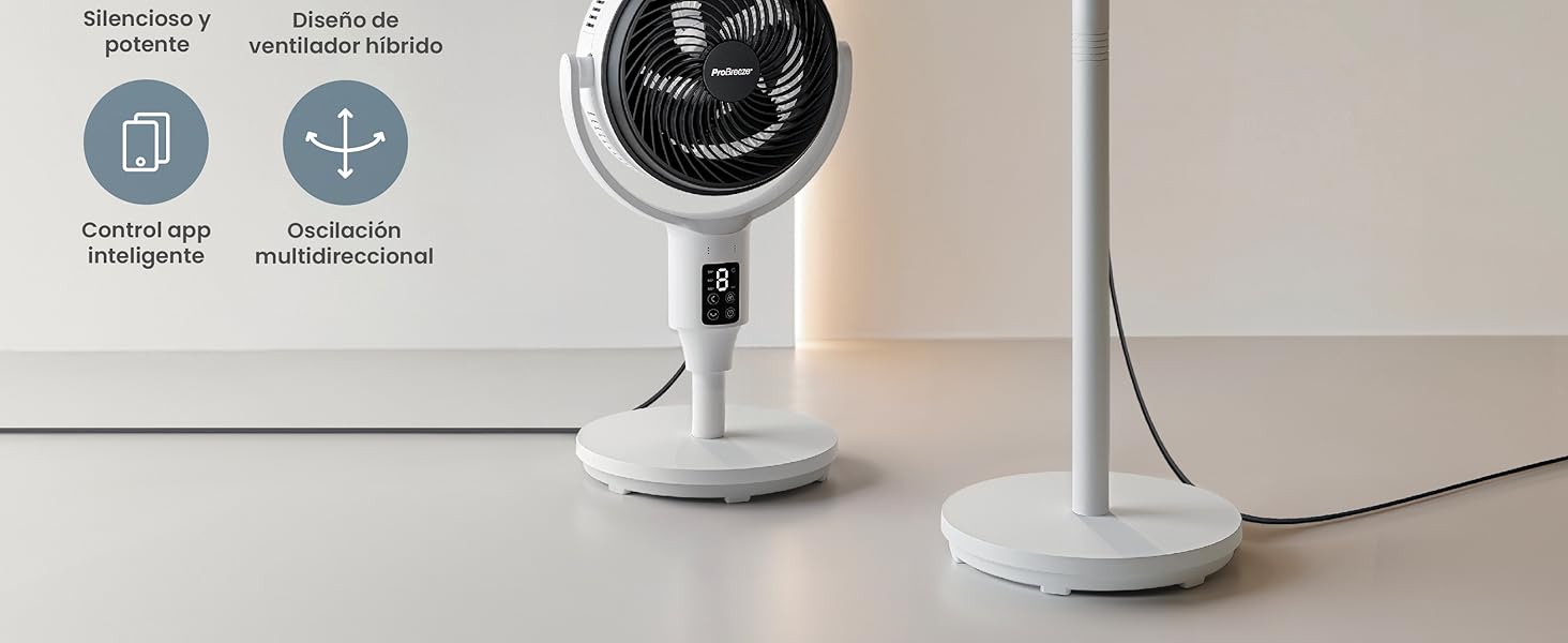Ventiladores de pedestal híbridos de 43"