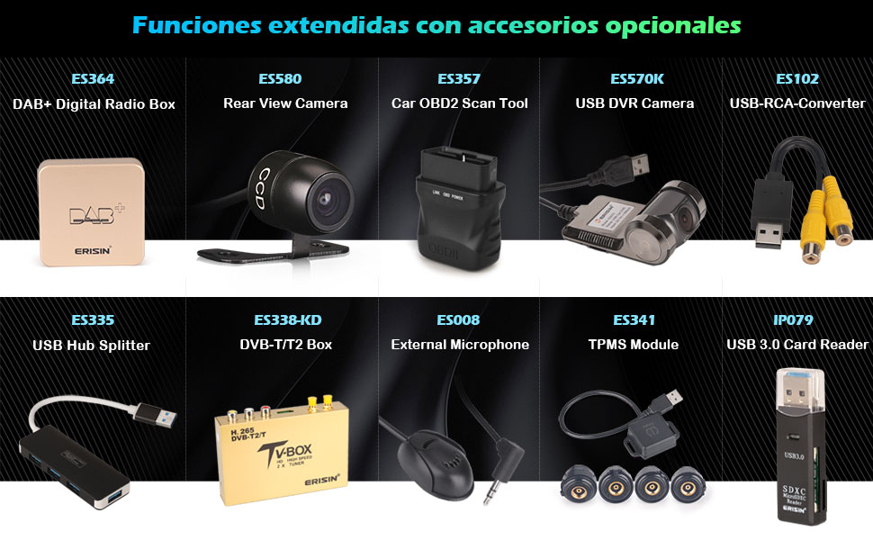 Elementos opcionales para obtener más funciones (no incluidos en el paquete)