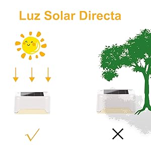luz solar carga directa