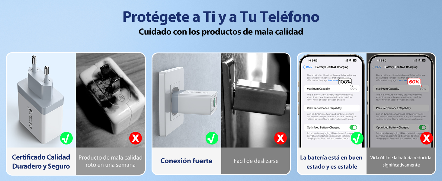 cargador iphone carga rapida