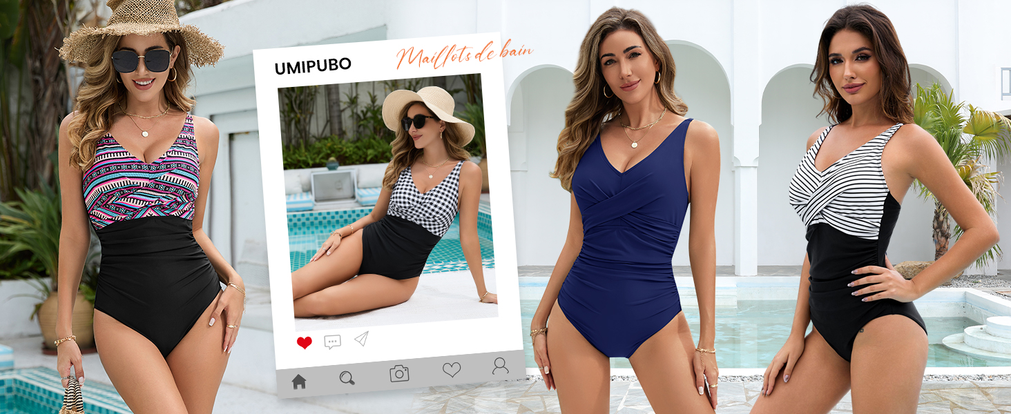 UMIPUBO Bañador Mujer Reductores Vientre Plano Talla Grande Traje de Baño
