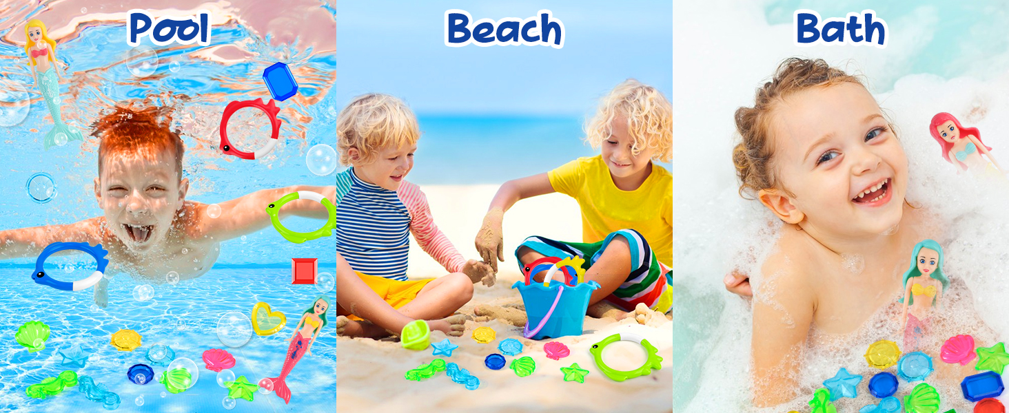 juguetes de buceo, juguetes de buceo para niños, juguetes de piscina para niños, anillos de buceo