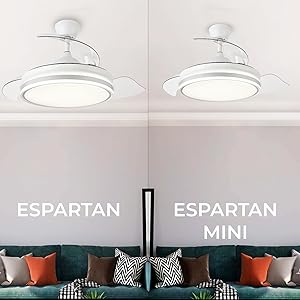 Ventilador de techo con luz LED, compatible con Alexa y Google Home