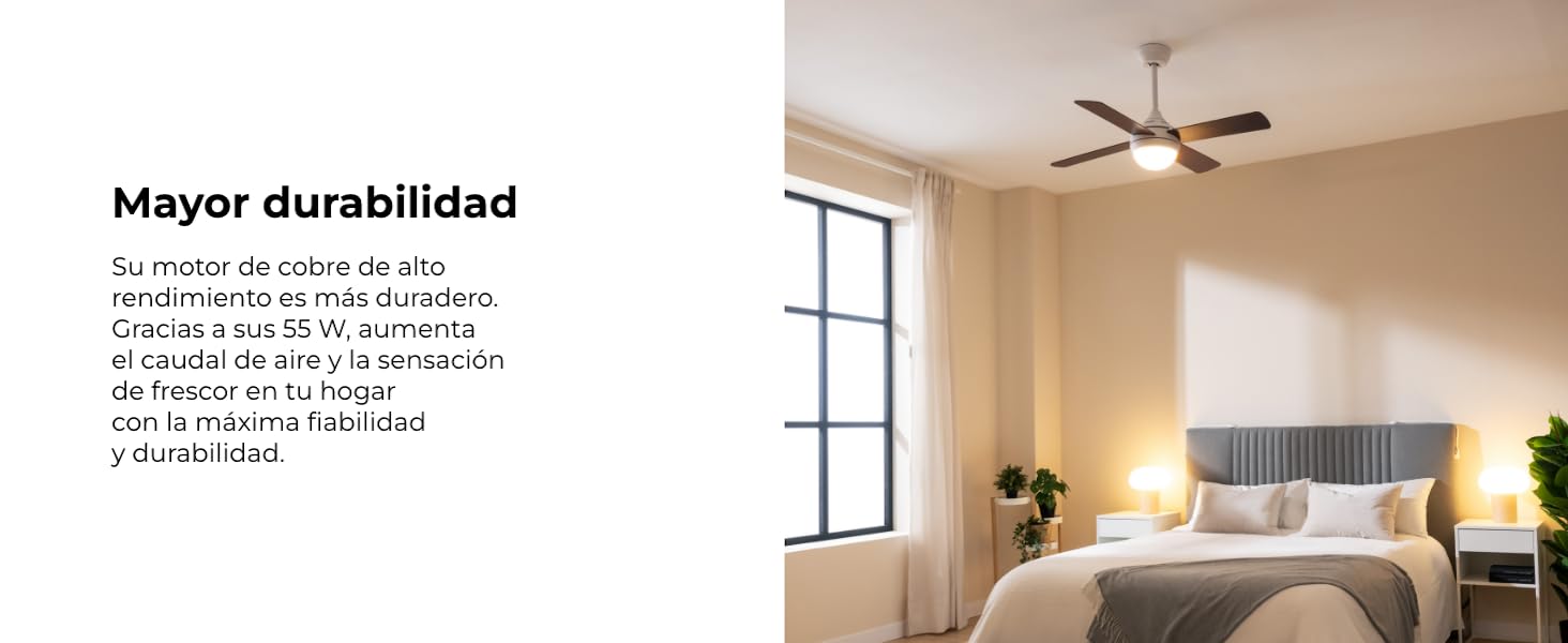 ventiladores de techo con luz; ventilador de techo silencioso; ventilador de techo con luz cecotec