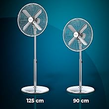 ventilador de pie vertical suelo madera 50 W 16 pulgadas 3 velocidades oscilación silencioso 4 aspas