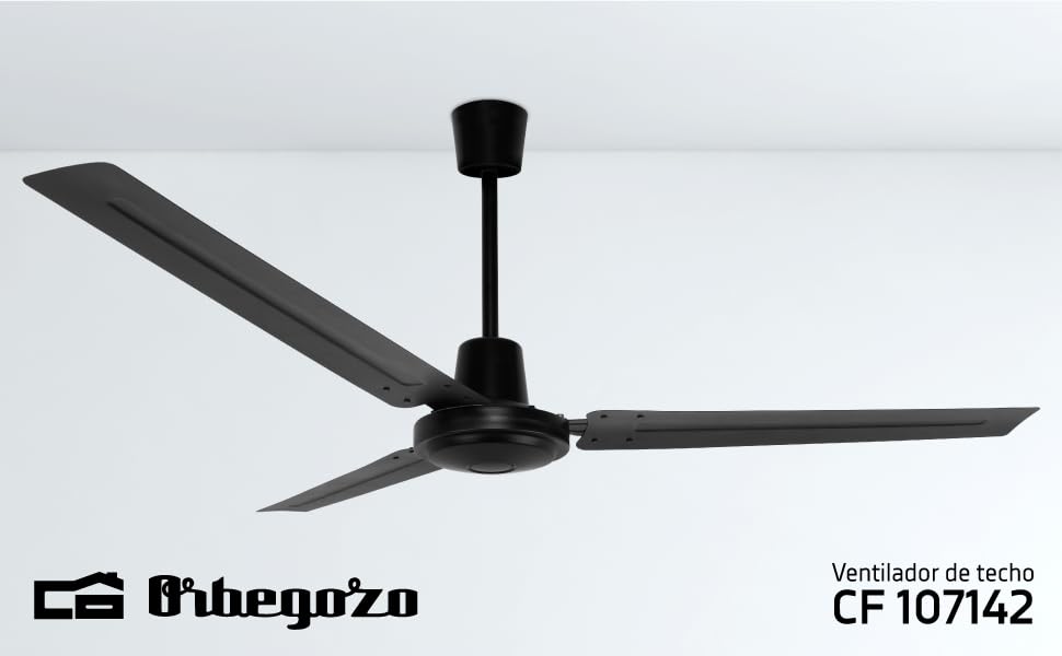 ventiladores de techo, ventilador de techo orbegozo, ventilador de techo metalico, ventilador negro