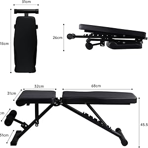 Banco de Musculación de T-LoVendo Plegable Ajustable Multifunctional Gimnasio, vista general
