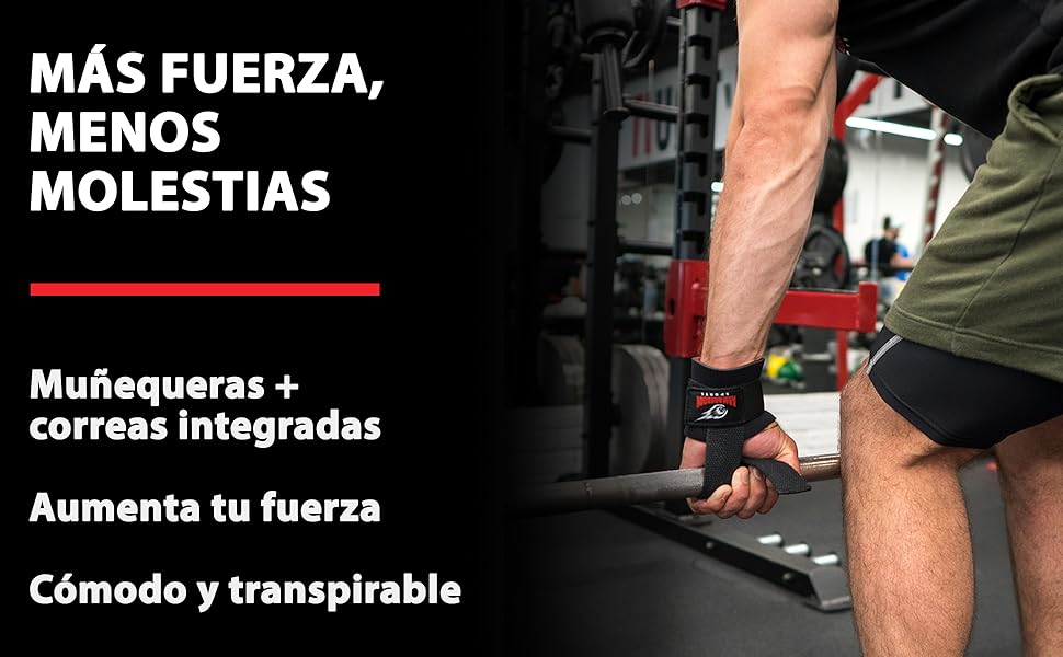 Correas Levantamiento de Pesas con Acolchados Mmuñequeras para Gimnasio Fitness Lifting Straps