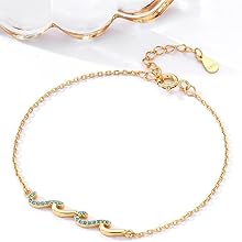 pulsera de plata de ley bañada en oro