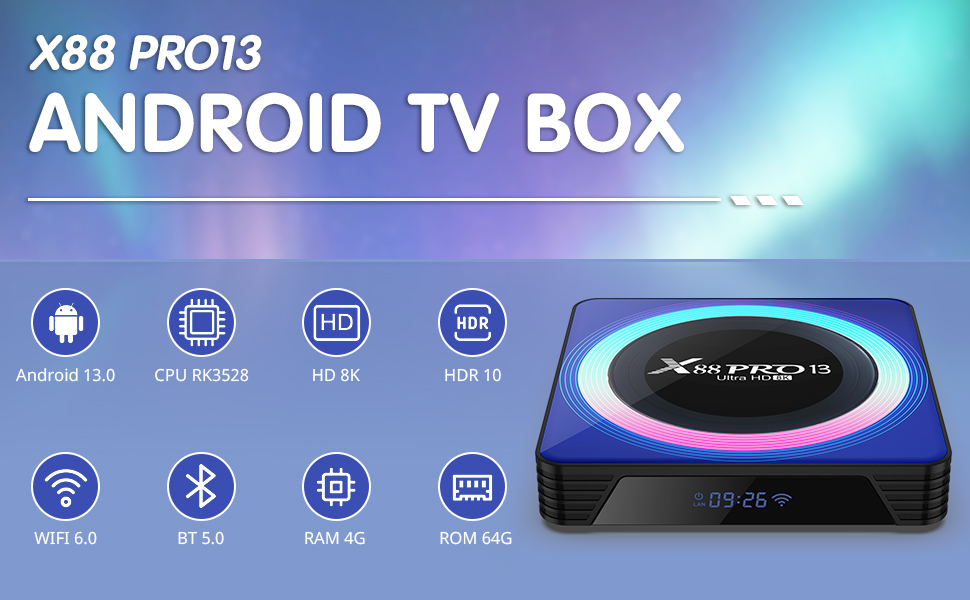El X88 PRO13 ANDROID TV BOX cuenta con una amplia gama de potentes funciones.