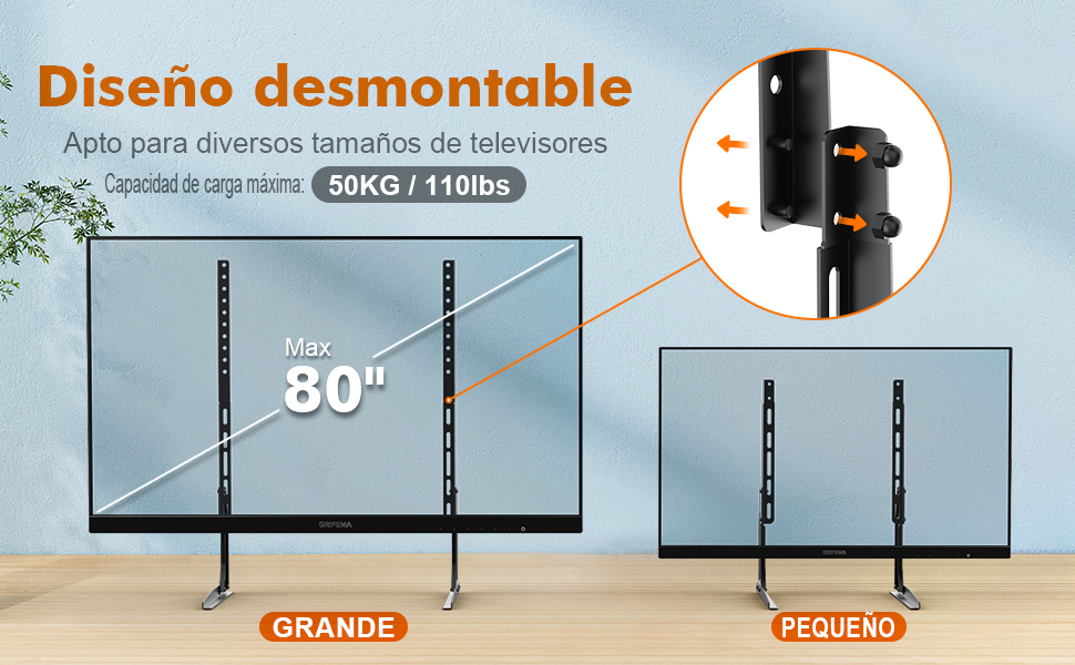 soporte pie tv