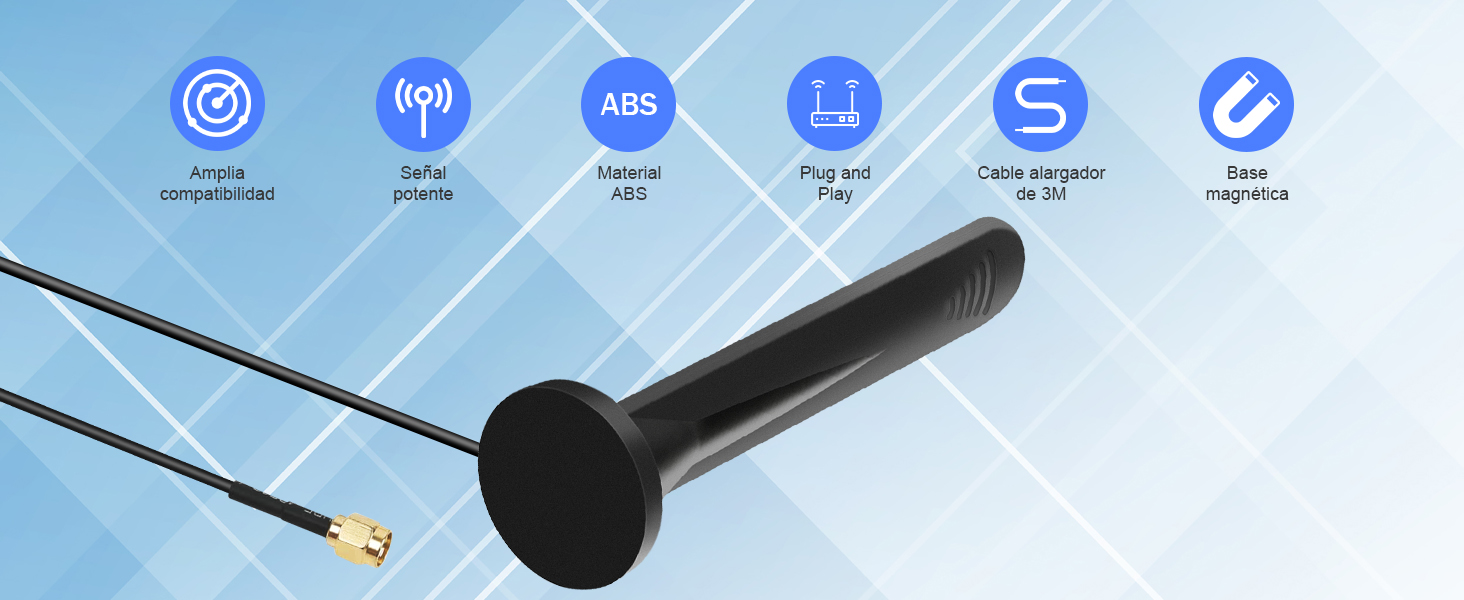 Amplia compatibilidad Señal potente Material ABS Plug and Play