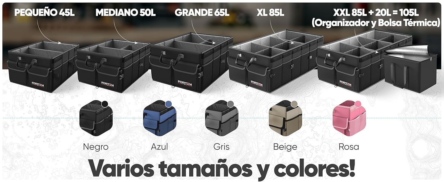 Organizador multiusos para coche, bolsa térmica, varios colores y tamaños, materiales duraderos