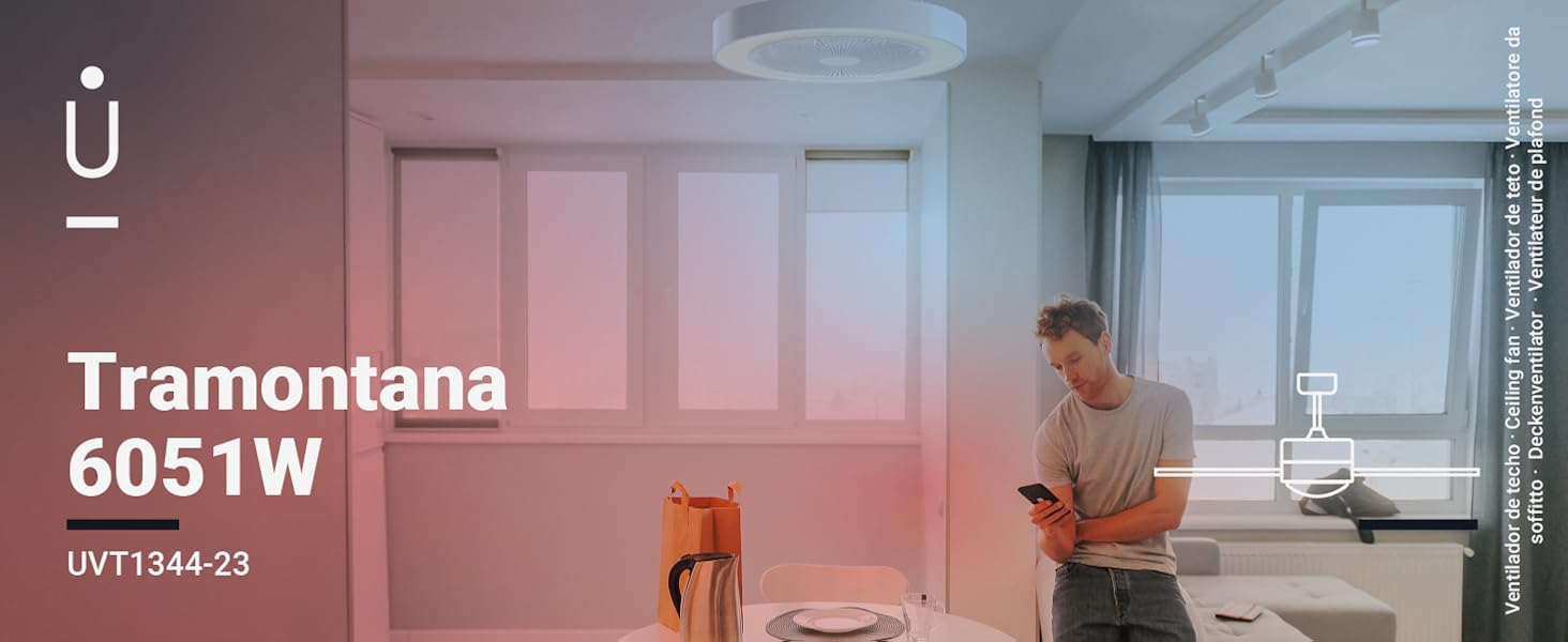 ventilador de techo con luz silencioso mando a distancia cecotec ikohs create potente habitación