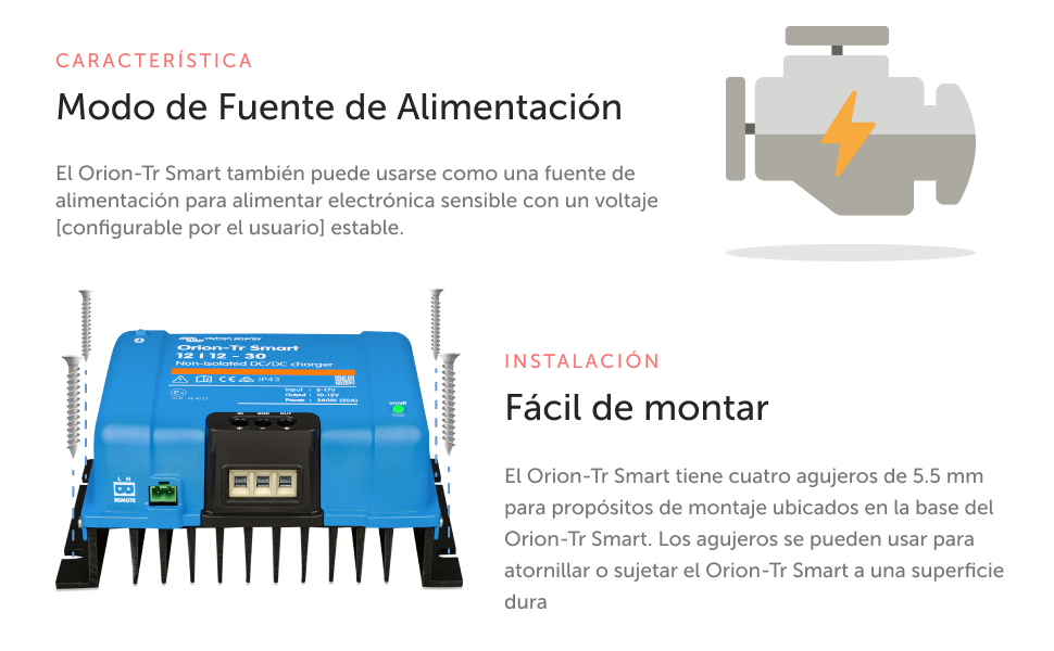 Orion-Tr Smart 12/12-Voltios 30 amperios 360-Vatios Cargador CC/CC No Aislado (Bluetooth) 6