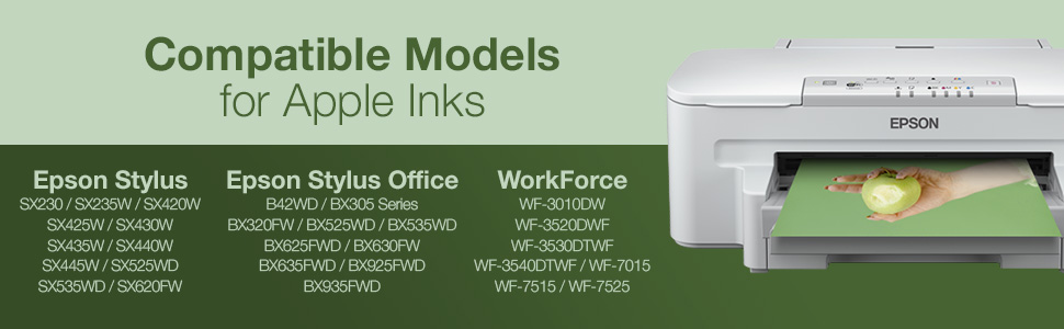 Modelos compatibles para tintas Epson Apple