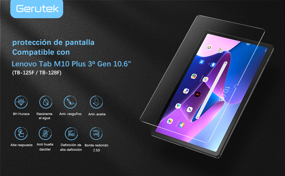 Protector Pantalla para Lenovo Tab M10 Plus 3ª Gen 10,6 Pulgadas 2022