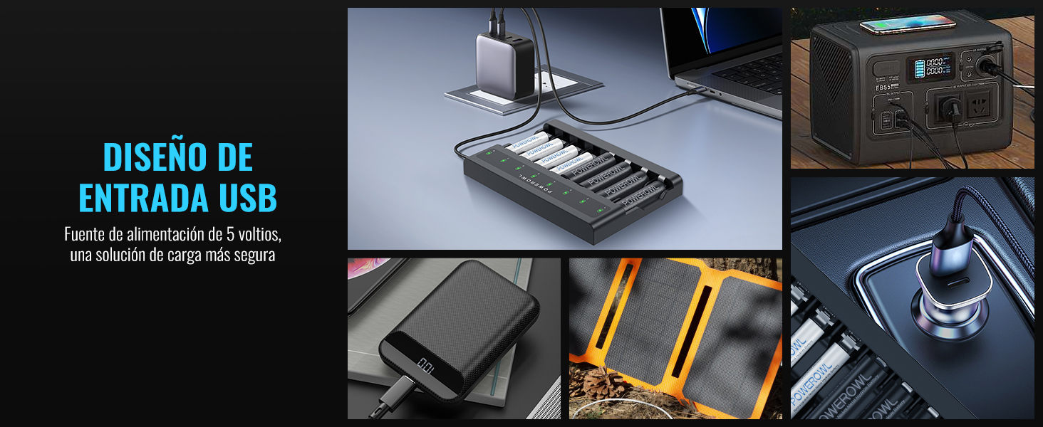 pilas recargables cargador