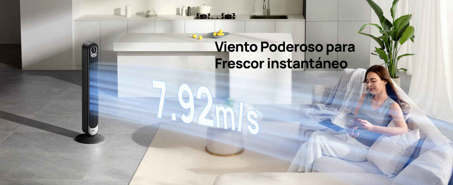 Dreo Ventilador Silencioso de Torre con Mando a Distancia
