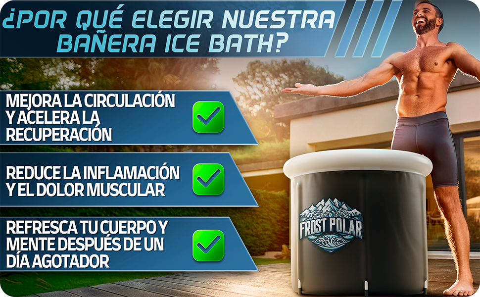 bañera hielo ice bath bañera de hielo banheira de gelo ice tube bath cold plunge bañera agua fria
