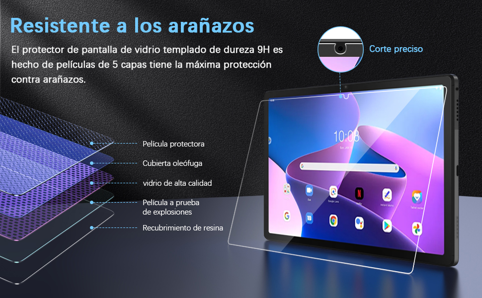 Protector Pantalla para Lenovo Tab M10 Plus 3ª Gen 10,6 Pulgadas 2022