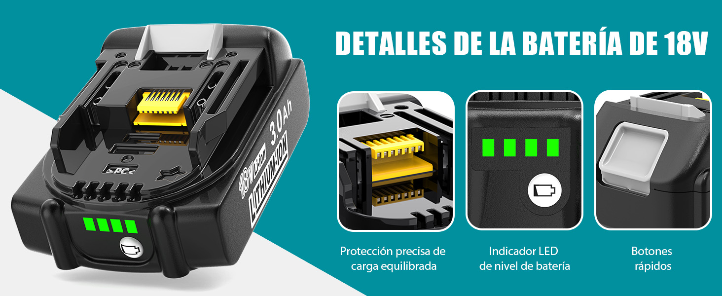batería para makita 18v