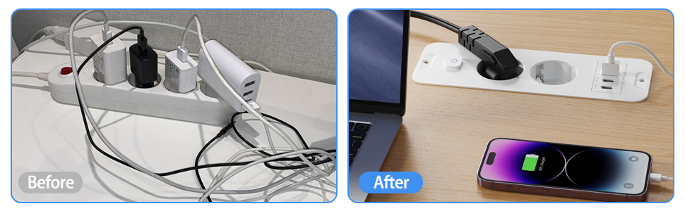 Enchufe empotrable con USB
