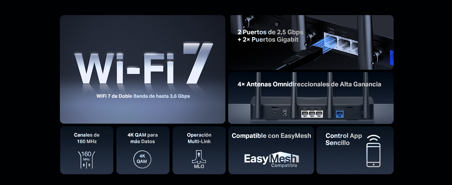 Mercusys MR27BE - Nuevo Router Wi-Fi 7 de Doble Banda BE3600