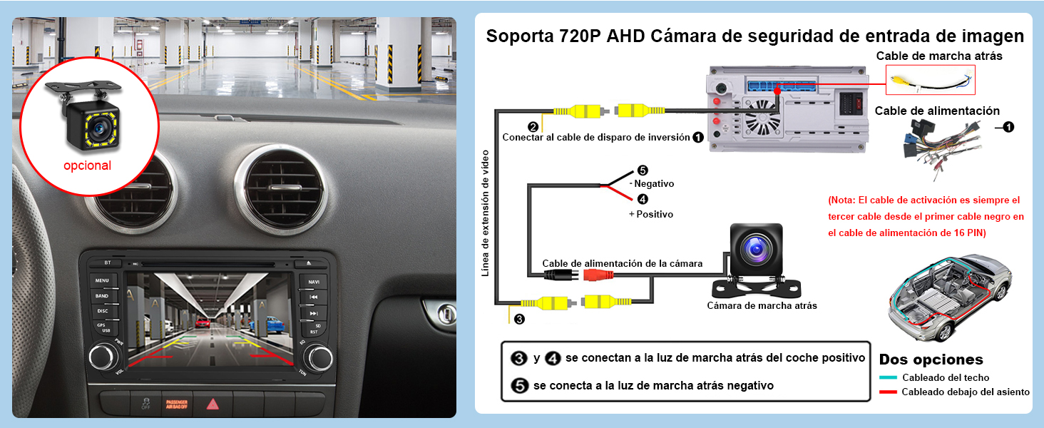 Instalación de la cámara de marcha atrás