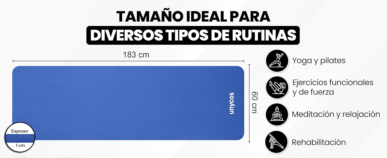 Esterilla de Yoga, Pilates y Fitness de 15 mm
