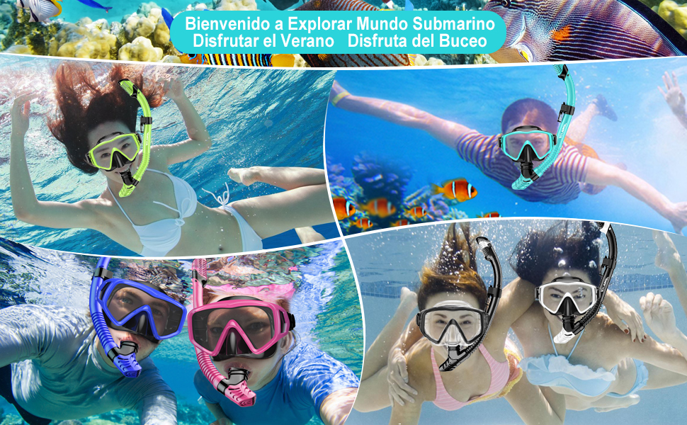 Gafas y Tubo de Snorkel Set para Adulto