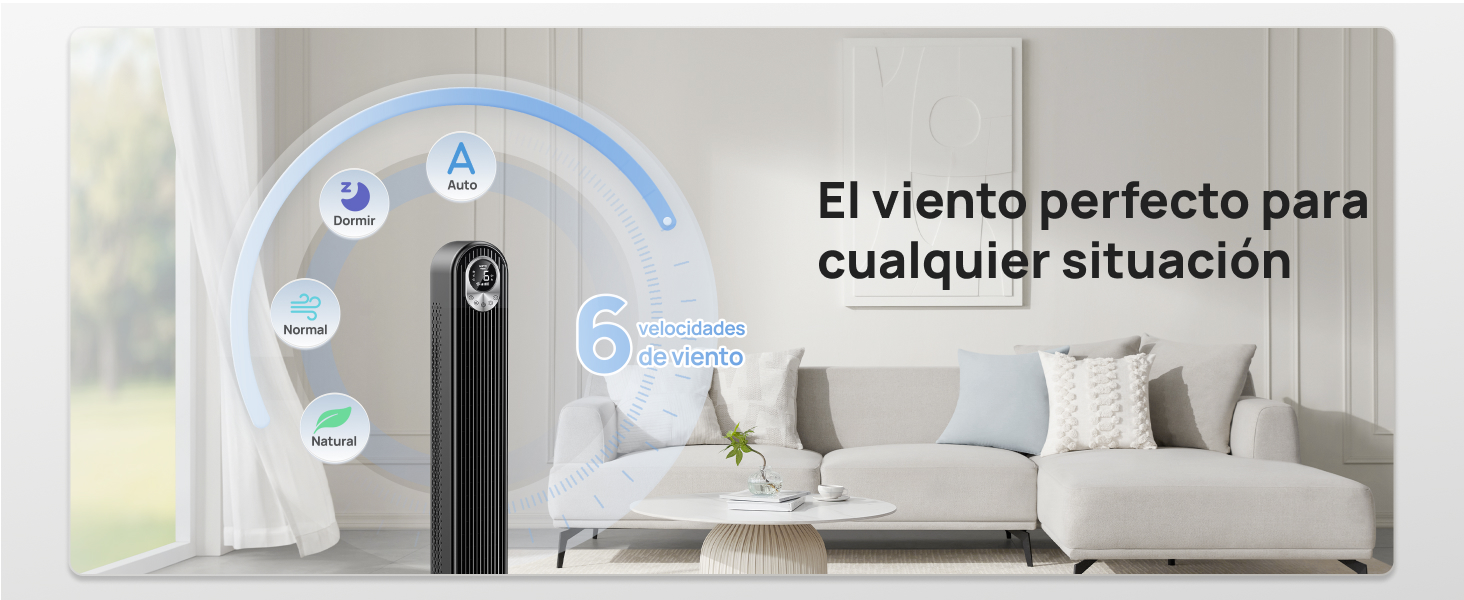 Dreo Ventilador Silencioso de Torre con Mando a Distancia