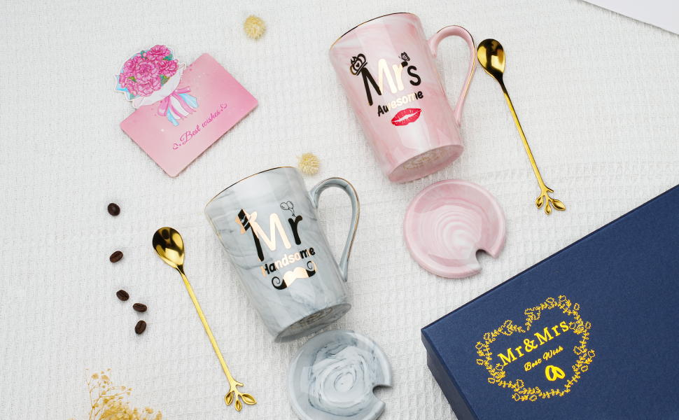 2 PCS tazas pareja de Mr y Mrs