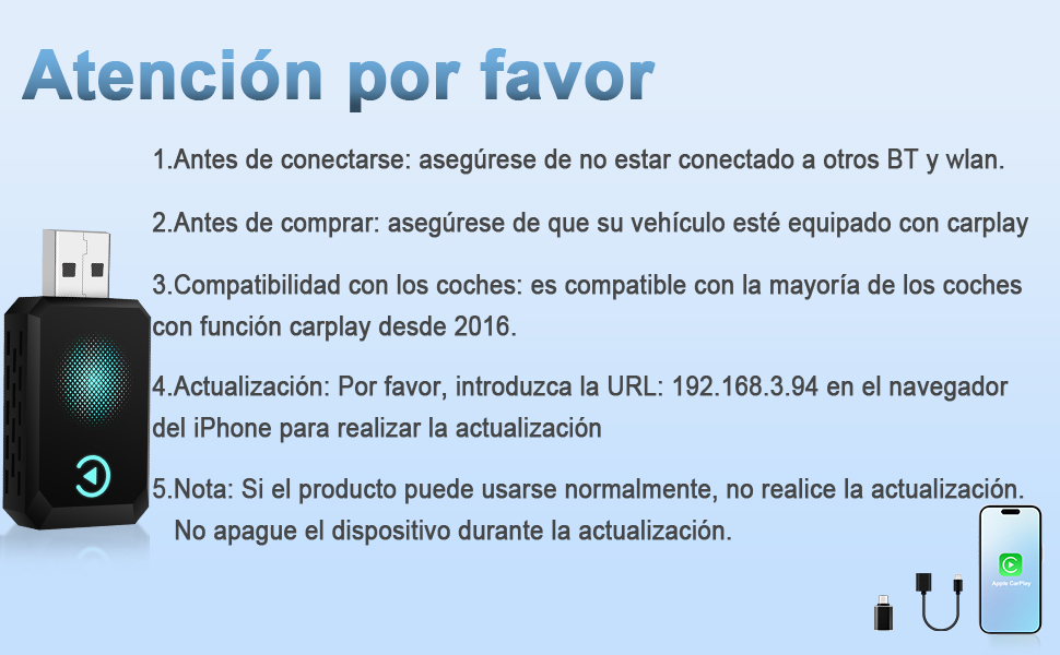 Inalámbricos Adapter CarPlay