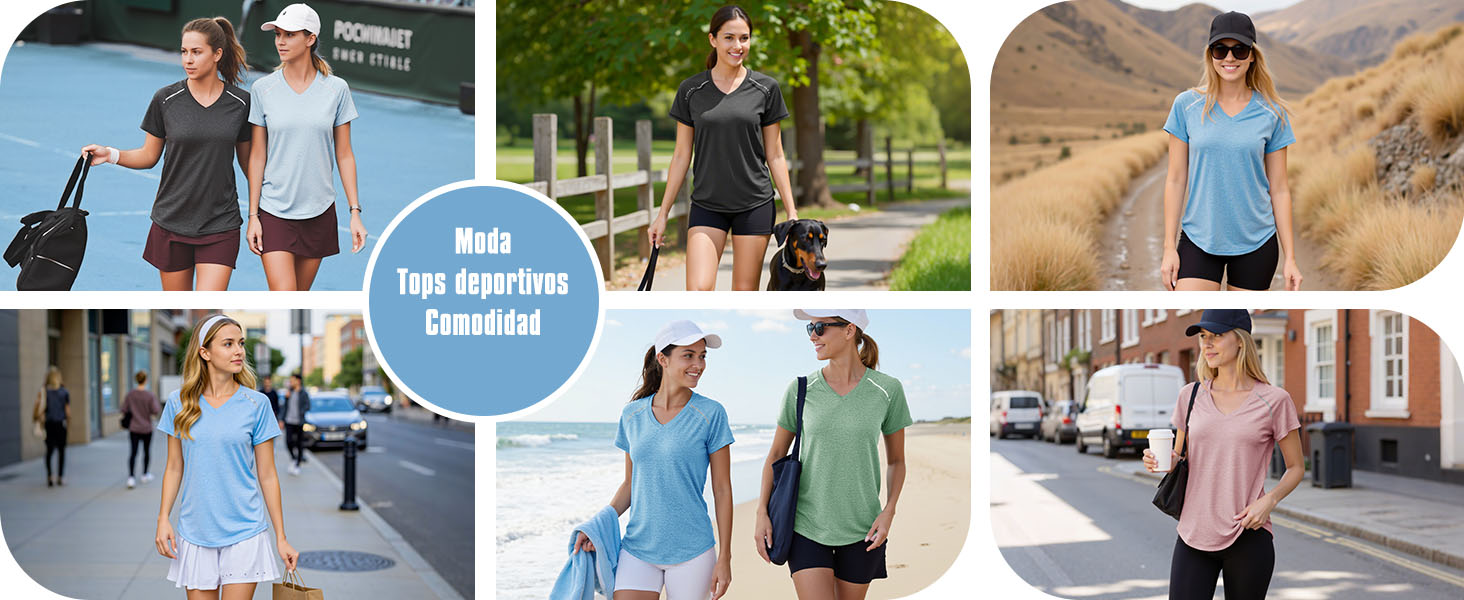camiseta manga corta mujer deporte