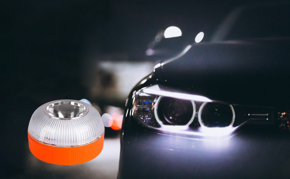 luz, emergencia, amarilla, blanca, led, coche, carretera, intermitente accidente encendido magnético