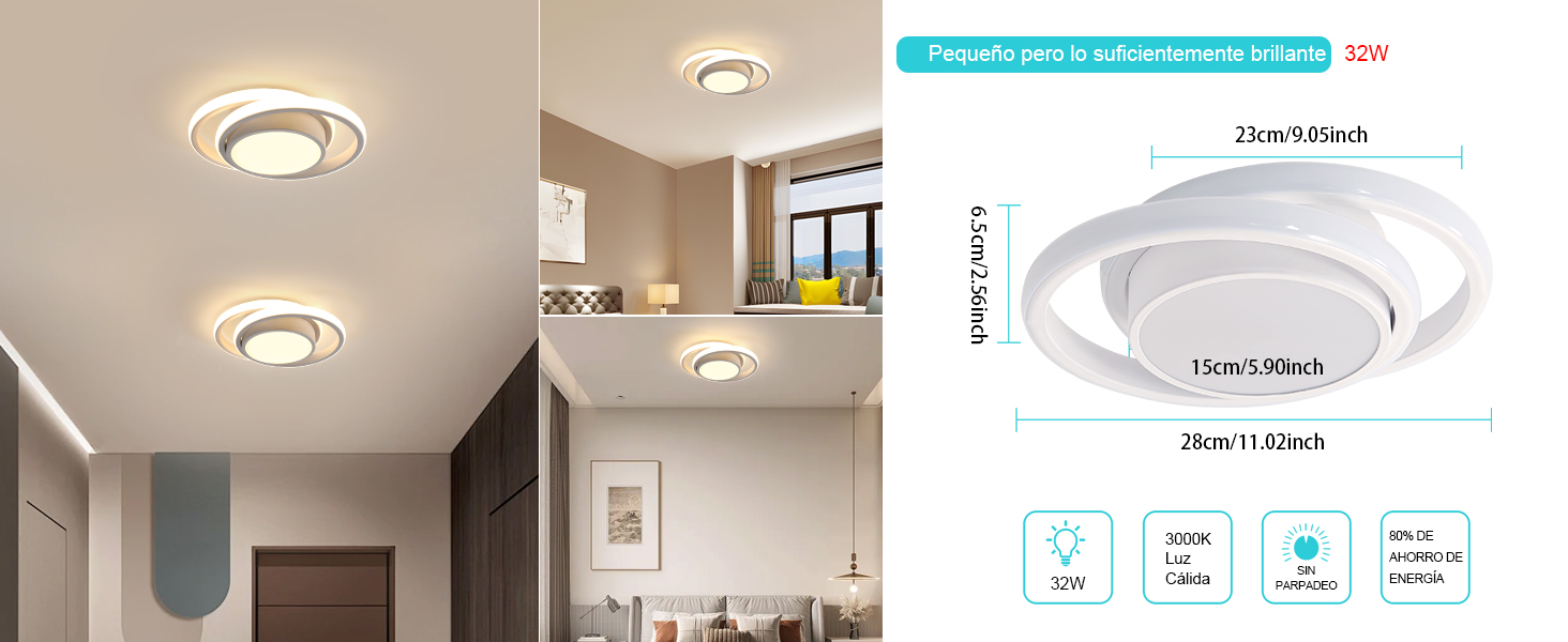 Lamparas de Techo, Plafon Led Techo Redondo