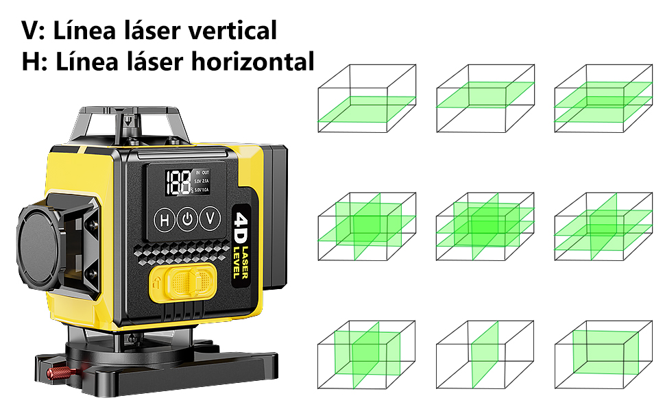 Nivel Laser Autonivelante 4 x 360 °