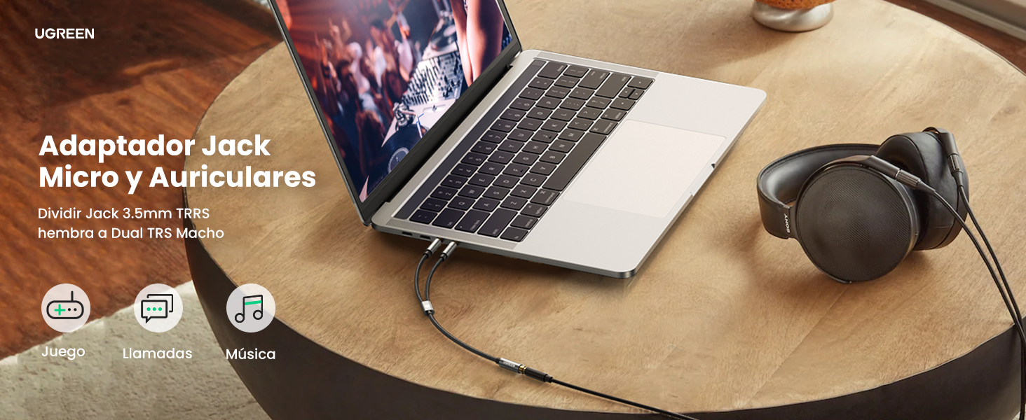 Adaptador Jack Micro y Auriculares