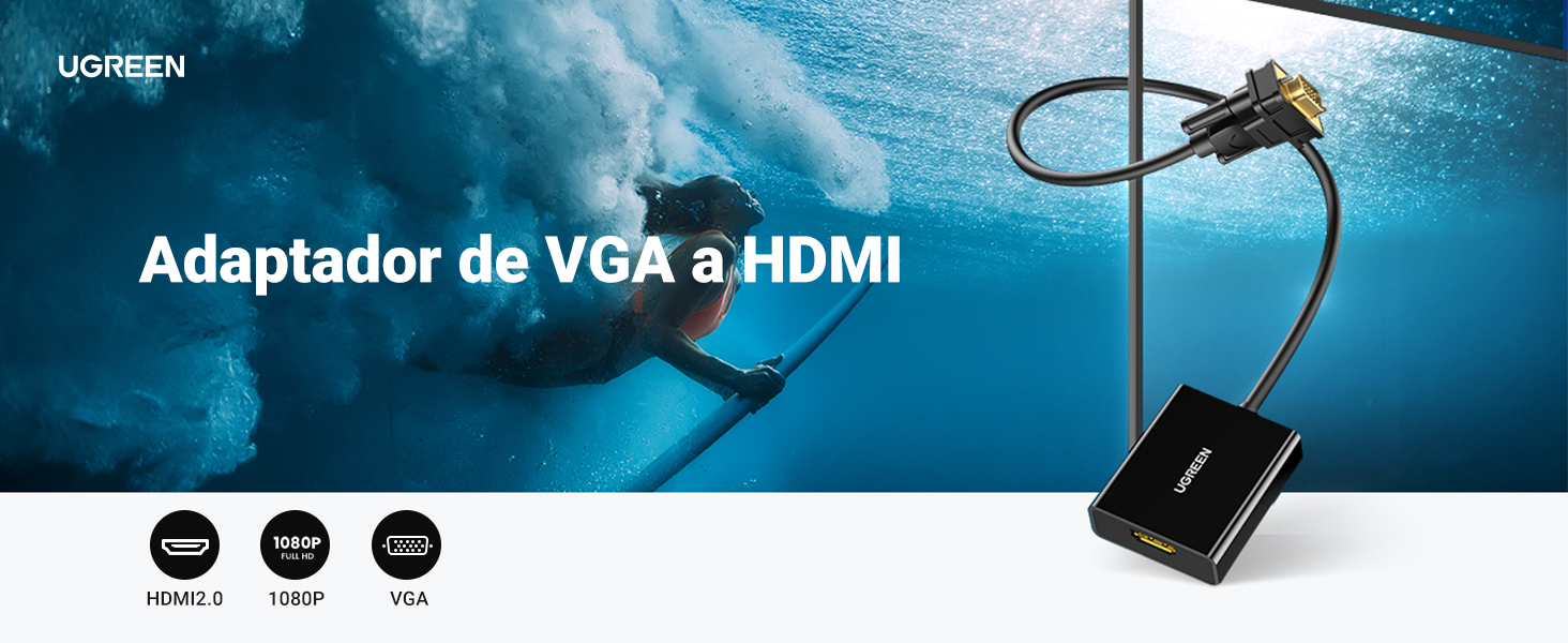 UGREEN Adaptador HDMI a VGA