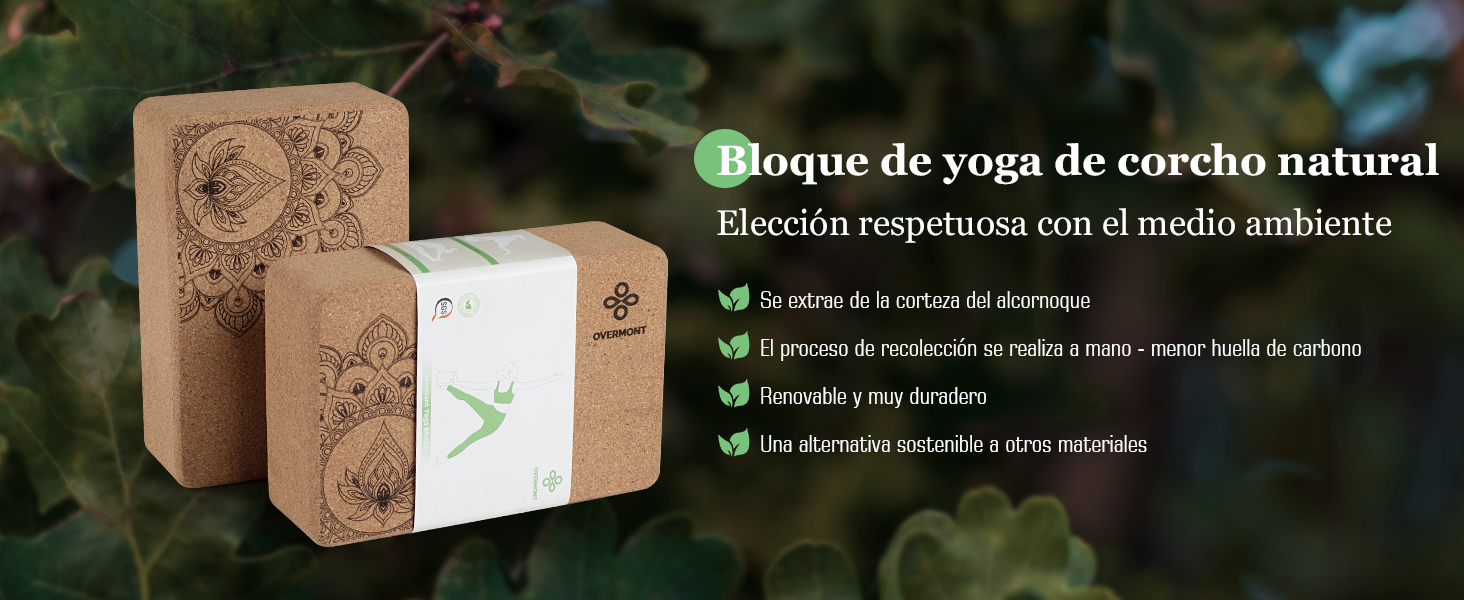 Bloque de yoga de corcho natural