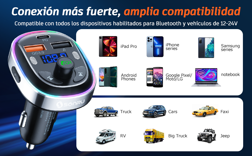 Transmisor FM Bluetooth