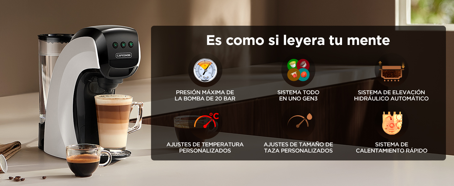 Warriors1 Tecnología principal presión de bomba 20bares, velocidad de 35s, temperatura personalizada