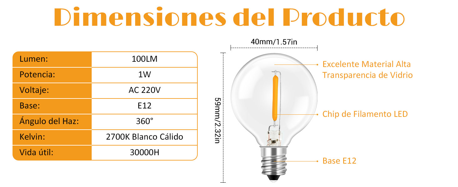 g40 led globe light bulb