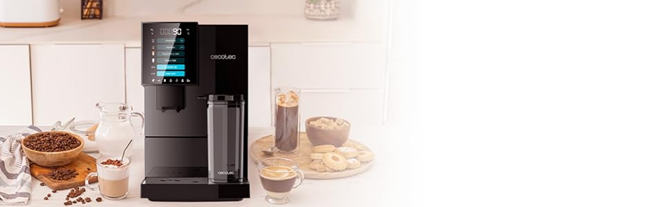 Cafetera superautomática compacta con 19 bares, tanque de leche y sistema Thermoblock.